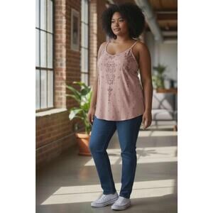 Maurice's Women's Mauve/Pink Floral Sleeveless Flowy Tank‎ Top Size Large